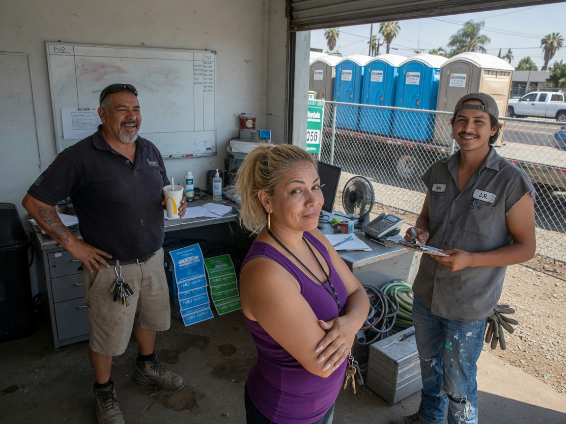 The Toilix Porta Potty Rental Stockton team at work in Stockton