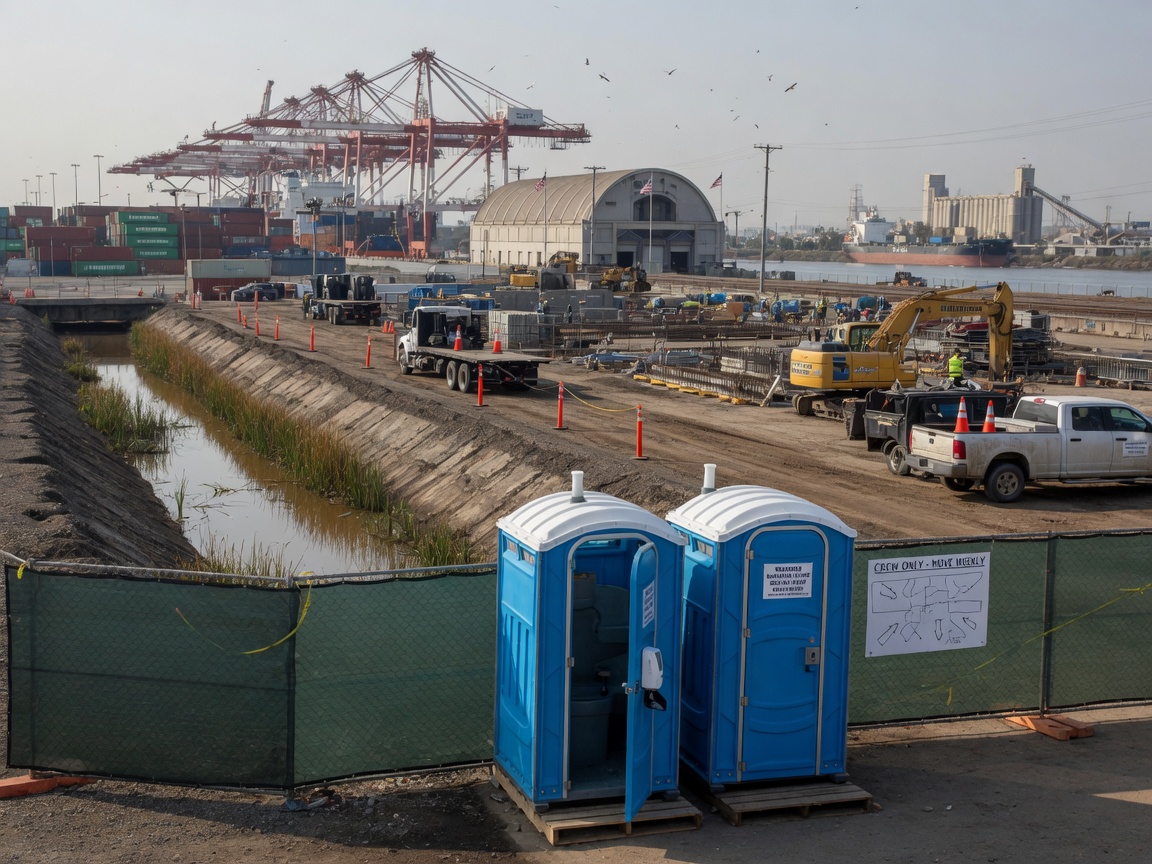 Porta Potty Placement Tips For Construction Sites Near The Port Of Stockton